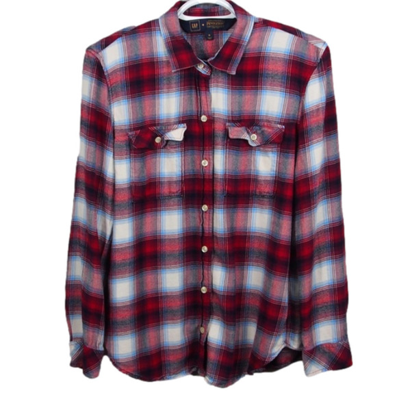 Gap + Pendleton super soft plaid button down shirt size M - Picture 1 of 8